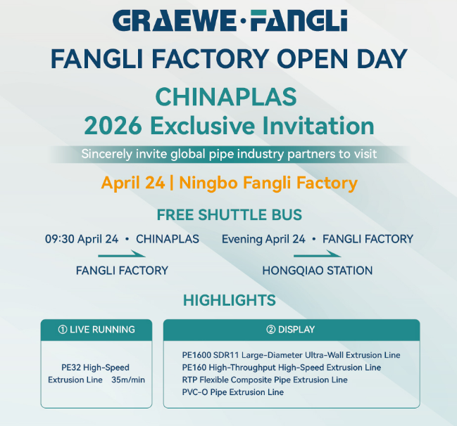 Samtidig begivenhed under CHINAPLAS: Fangli Factory Open Day den 24. april
